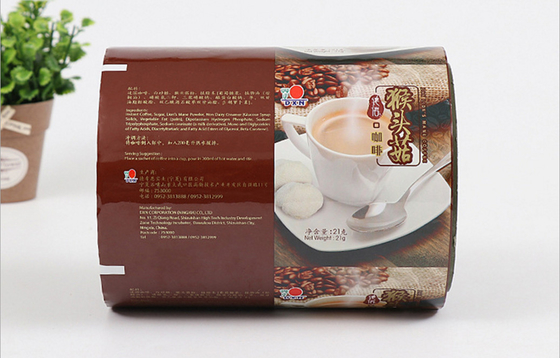 Instant Coffee Packaging In Plastic Roll Film , Aluminum Foil Or Metalized High barrier material