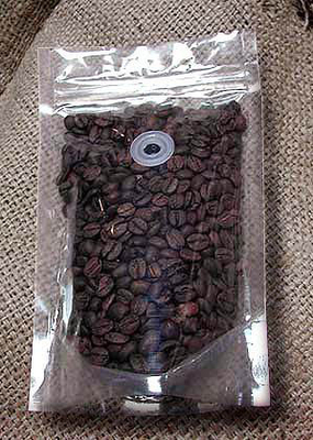 Sacchetto di plastica trasparente della chiusura lampo del chicco di caffè dell'imballaggio alimentare con la valvola su ordine